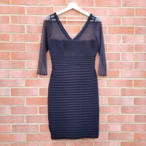Calvin Klein Mesh Illusion Neckline Sheath Dress LBD size 6